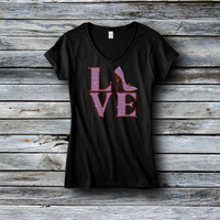Rhinestone Custom Tees - Valentine's Day: LOVE HEELS