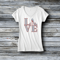 Rhinestone Custom Tees - Valentine's Day: LOVE HEELS
