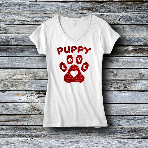 Glitter Fashion Custom Tees - Valentine's Day: Puppy Love